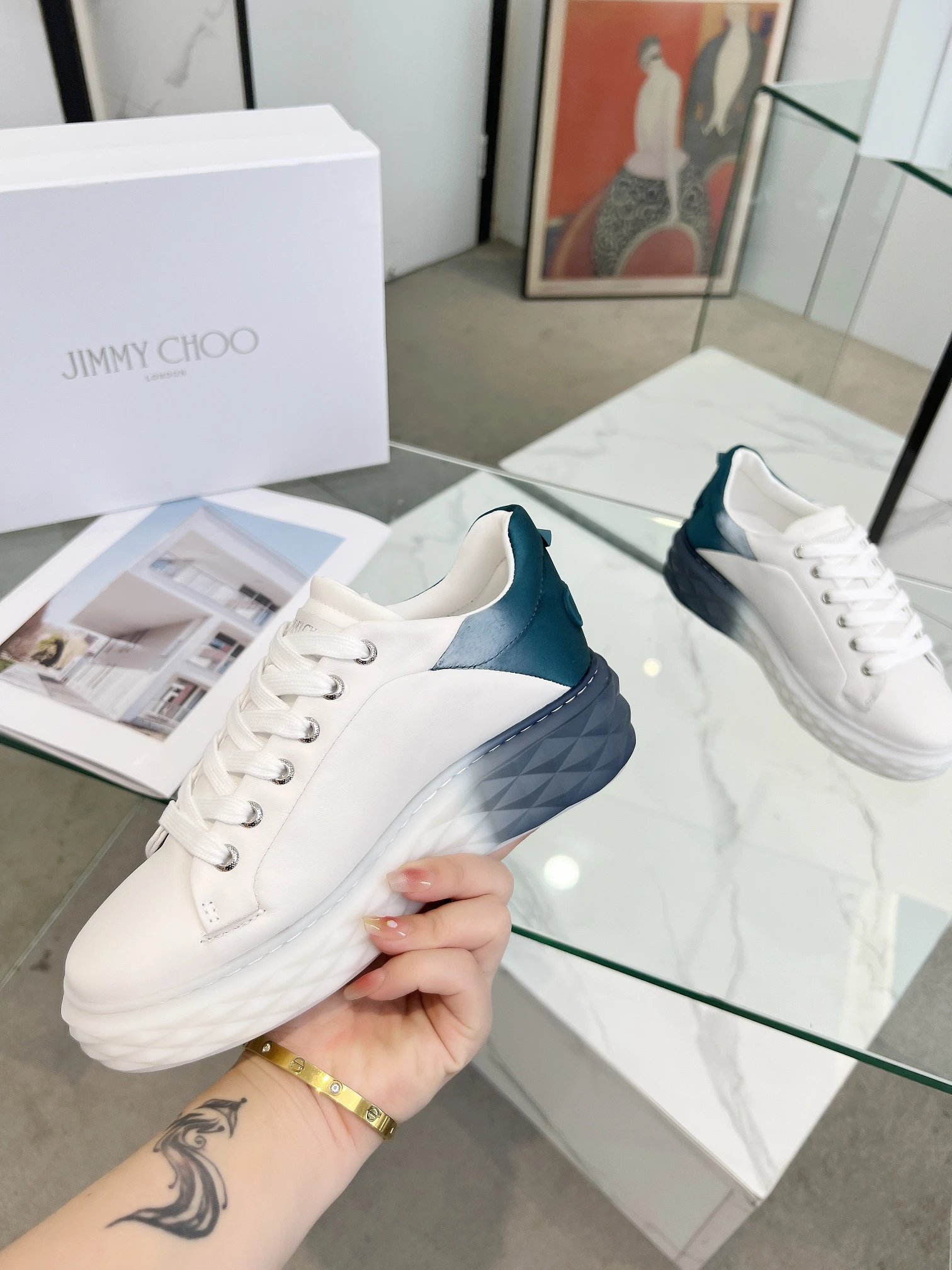 Jimmy Choo Diamond Sneakers Multi - Gallery Image 6 - Detailed View