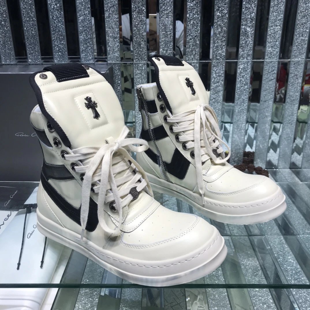 Chrome Hearts x Rick Owens Geobasket Sneakers White - Gallery Image 3 - Detailed View
