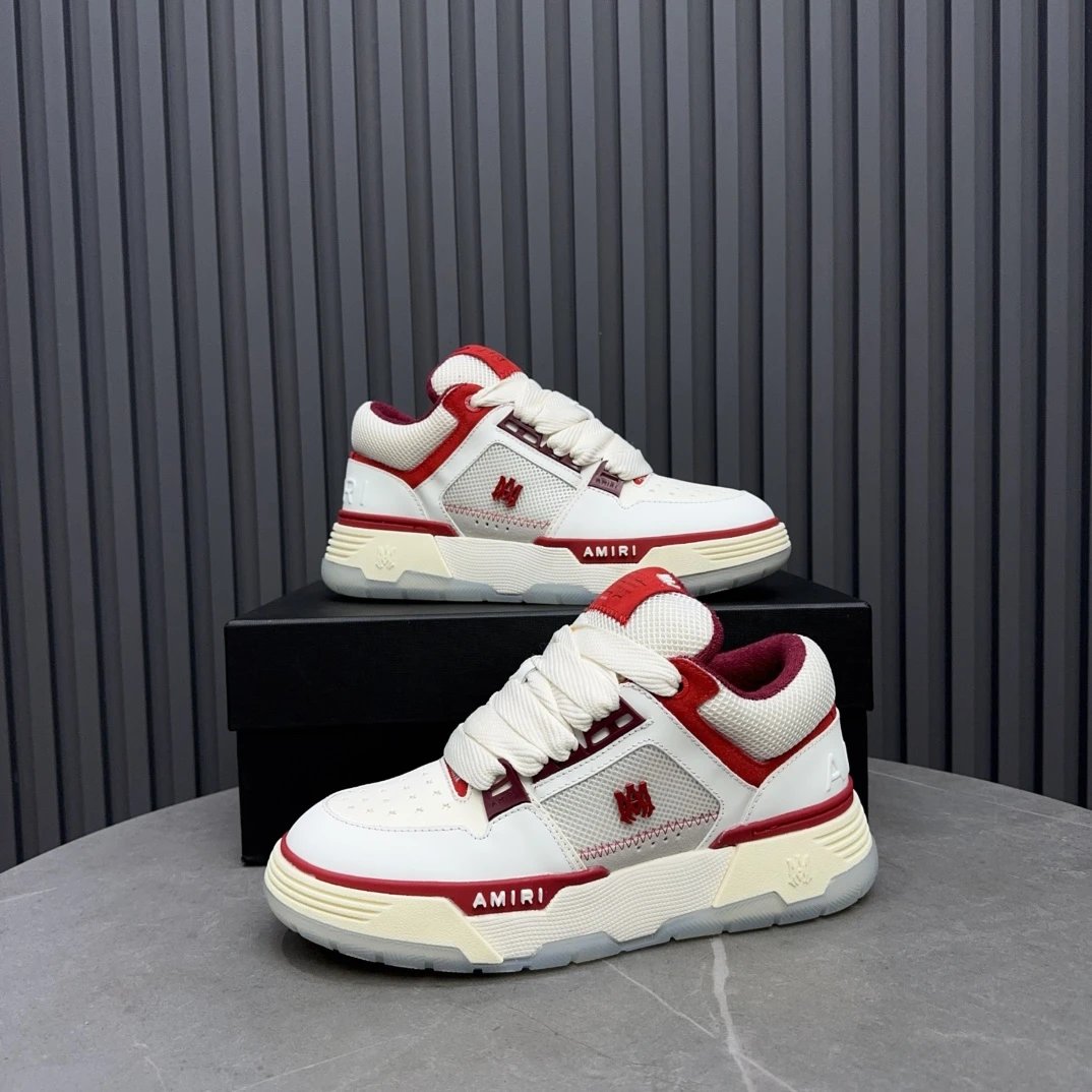 Low Top Leather Skate Sneakers Vintage Ivory Red - Gallery Image 8 - Detailed View