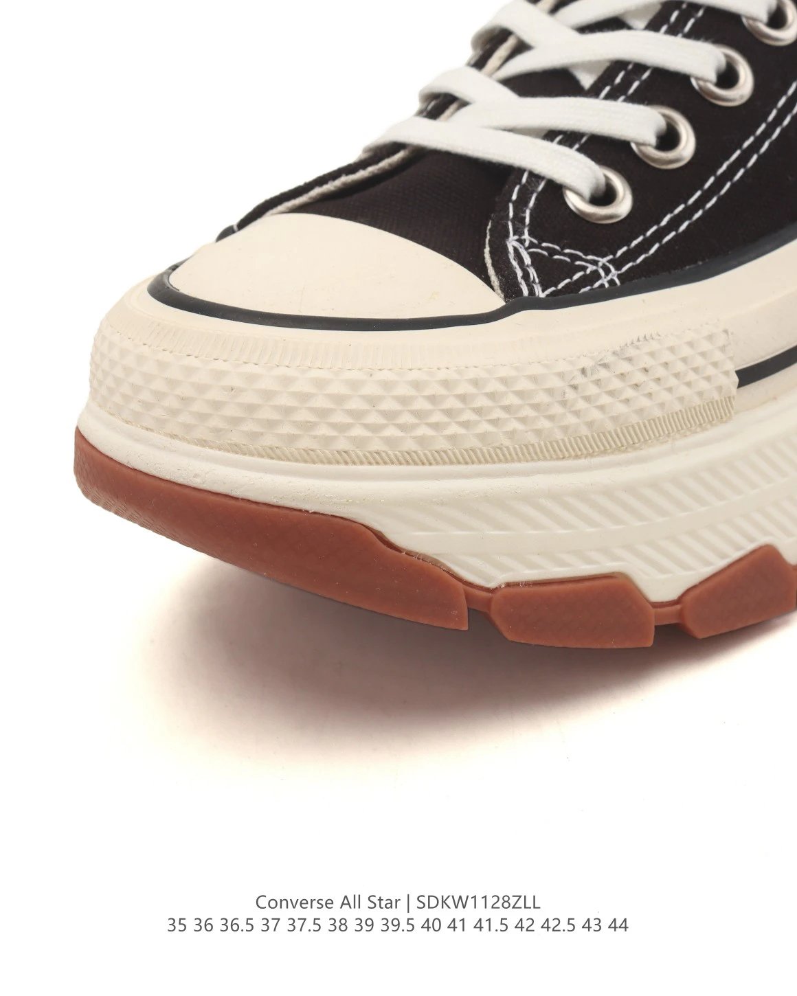 Chunky Canvas Low Top Sneakers Ebony Black - Gallery Image 7 - Detailed View