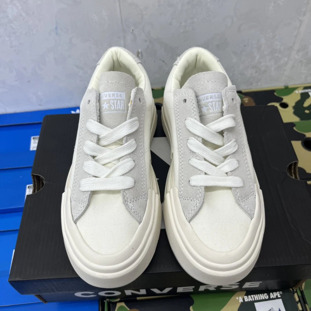 Chunky Canvas Platform Sneakers Ivory - Gallery Image 4 - Detailed View