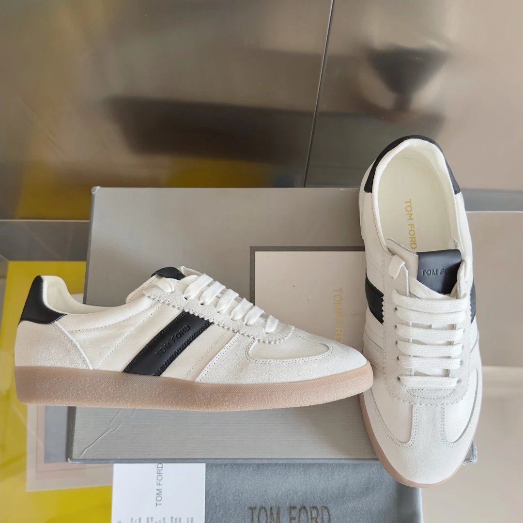 Suede Leather Retro Trainers Navy White - Gallery Image 3 - Detailed View