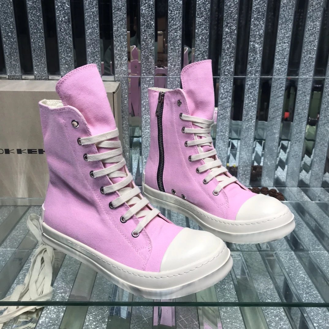 Rick Owens Casual High-top Sneakers Pink - Gallery Image 3 - Detailed View