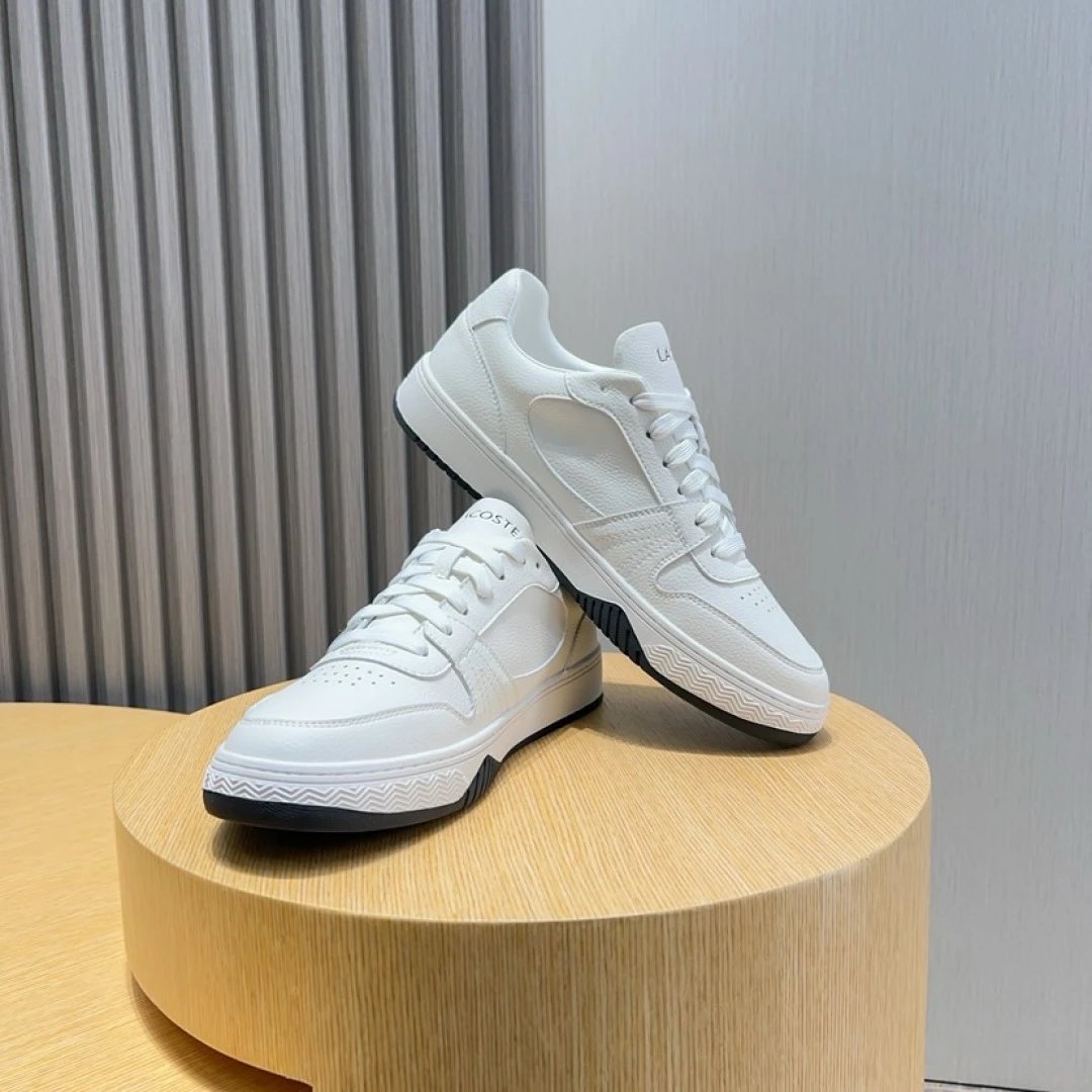 Lacoste White Leather Sneakers - Gallery Image 3 - Detailed View