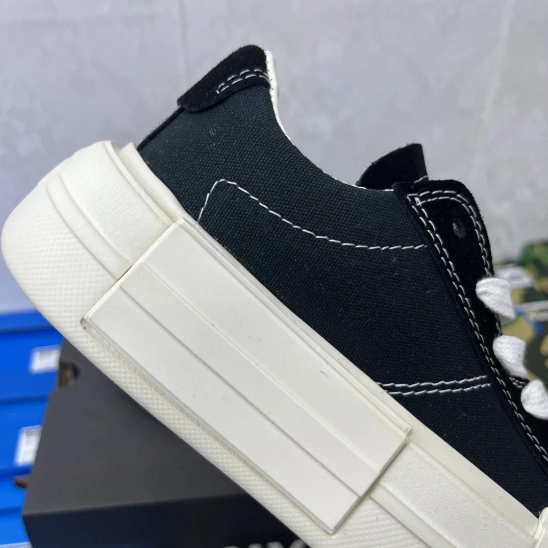 Chunky Canvas Skate Sneakers Ivory Black - Gallery Image 7 - Detailed View