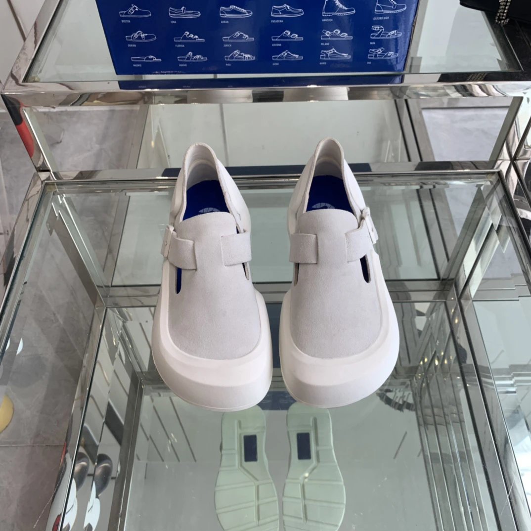 Ergonomic Suede Slip-On Loafers with Buckle Dove Grey - Gallery Image 2 - Detailed View