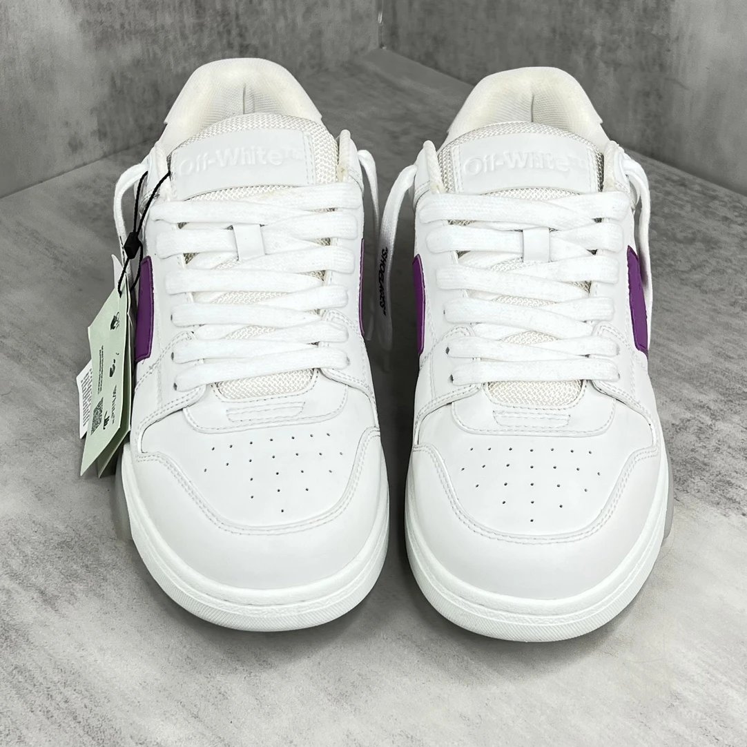 Low Top Leather Sneakers with Arrow Design in Orchid Purple - Gallery Image 4 - Detailed View