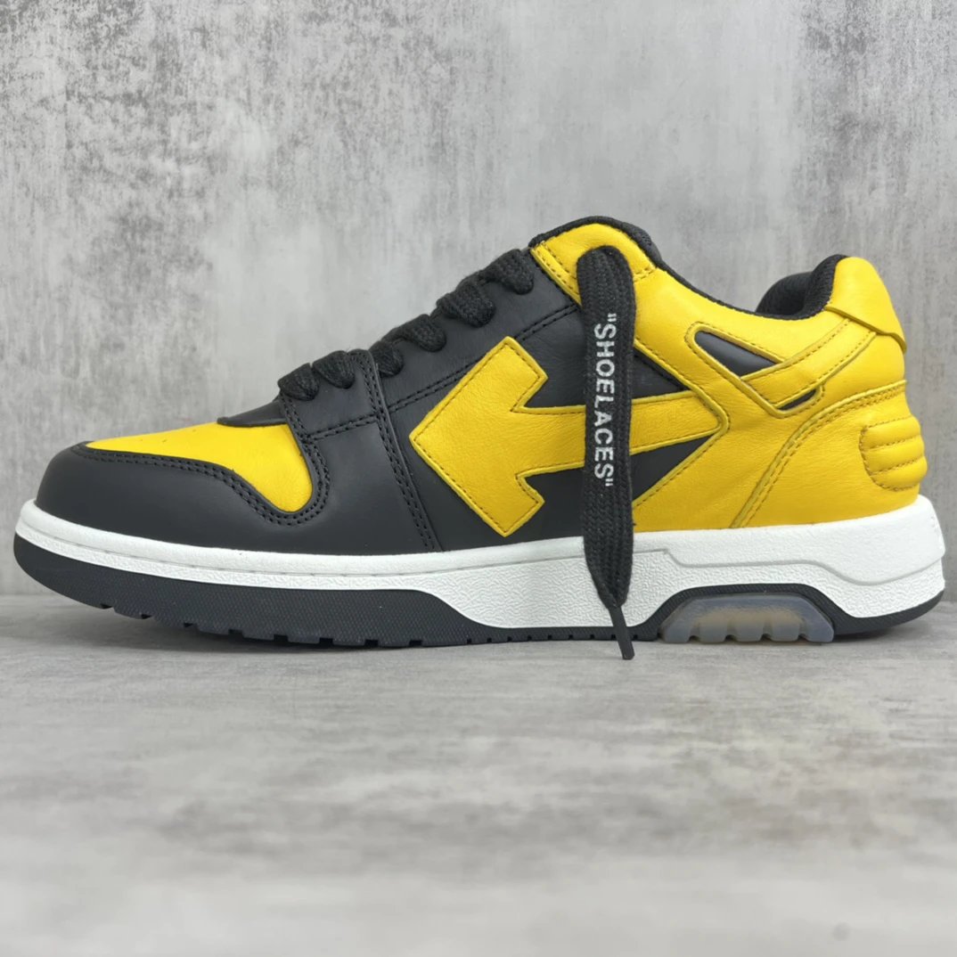 Retro Low Top Leather Sneakers Casual Canary Yellow - Gallery Image 7 - Detailed View