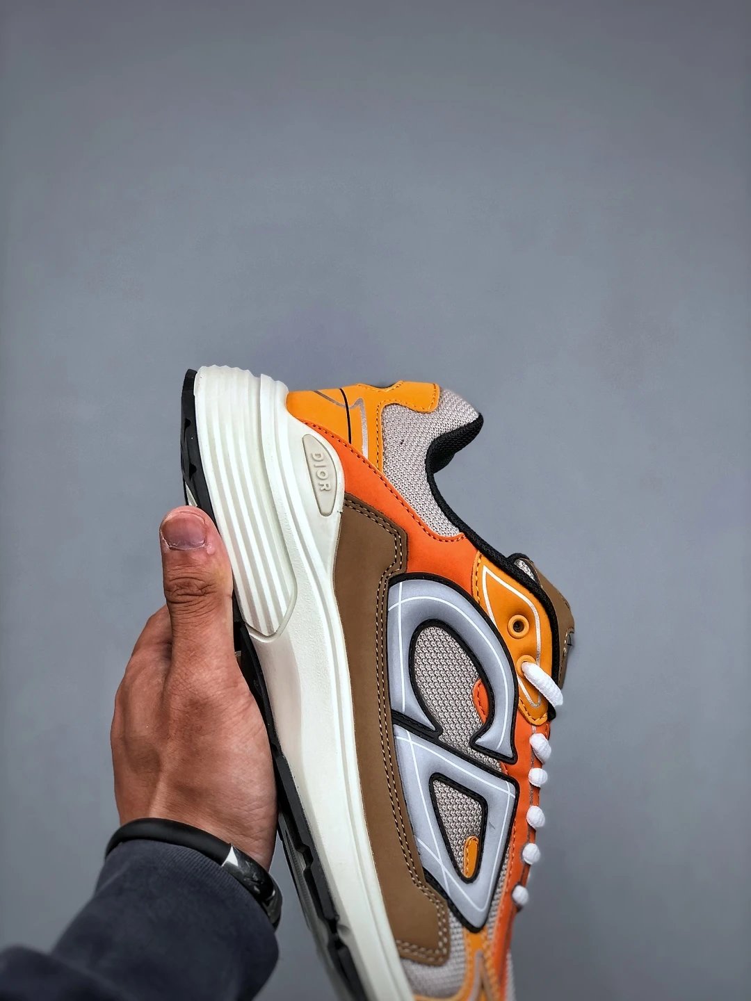 Dad Sneakers Mesh Brown-Orange - Gallery Image 6 - Detailed View