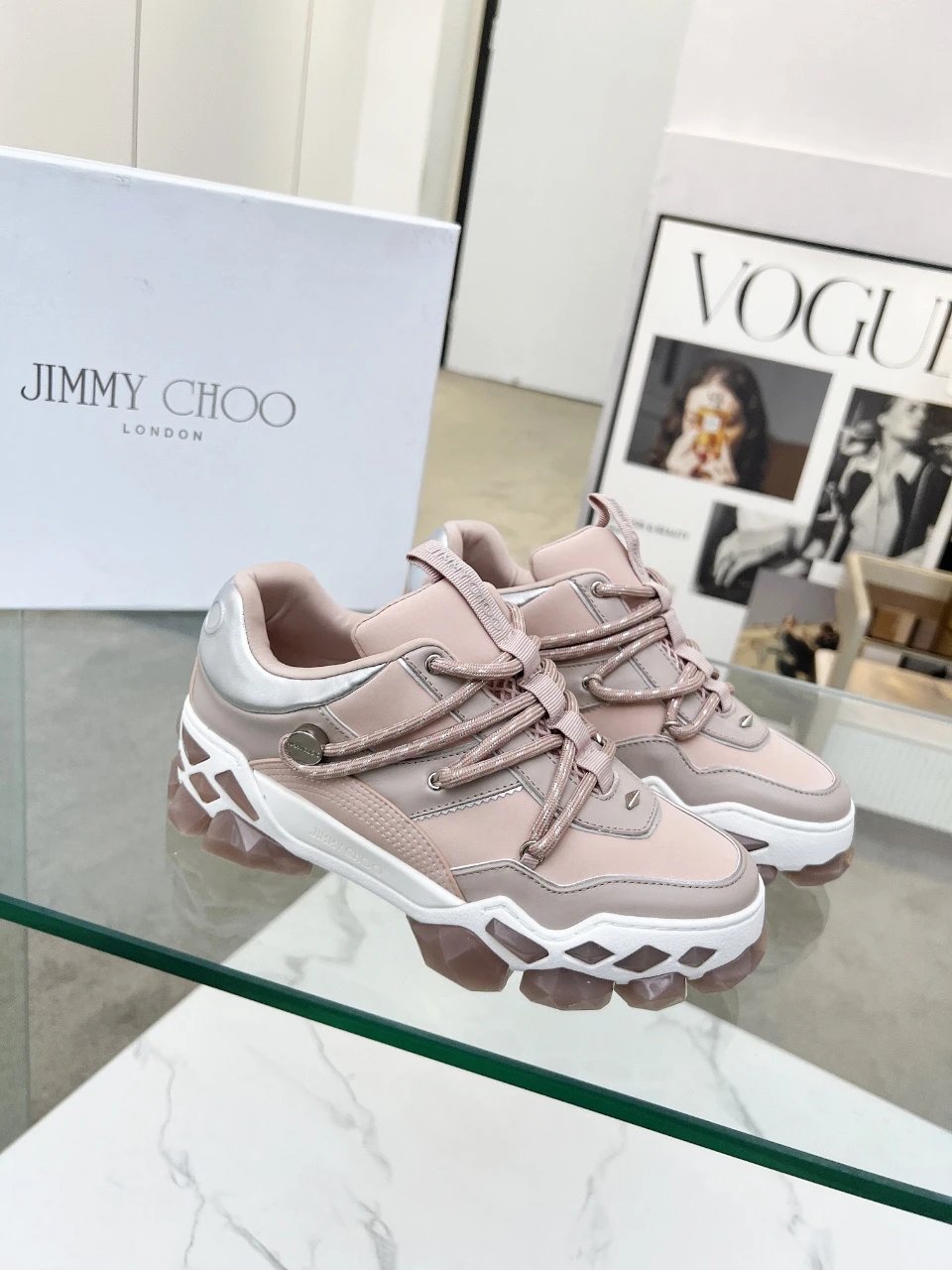 Jimmy Choo Diamond X II M Sneakers Pink - High Quality Product Image - Cnfans