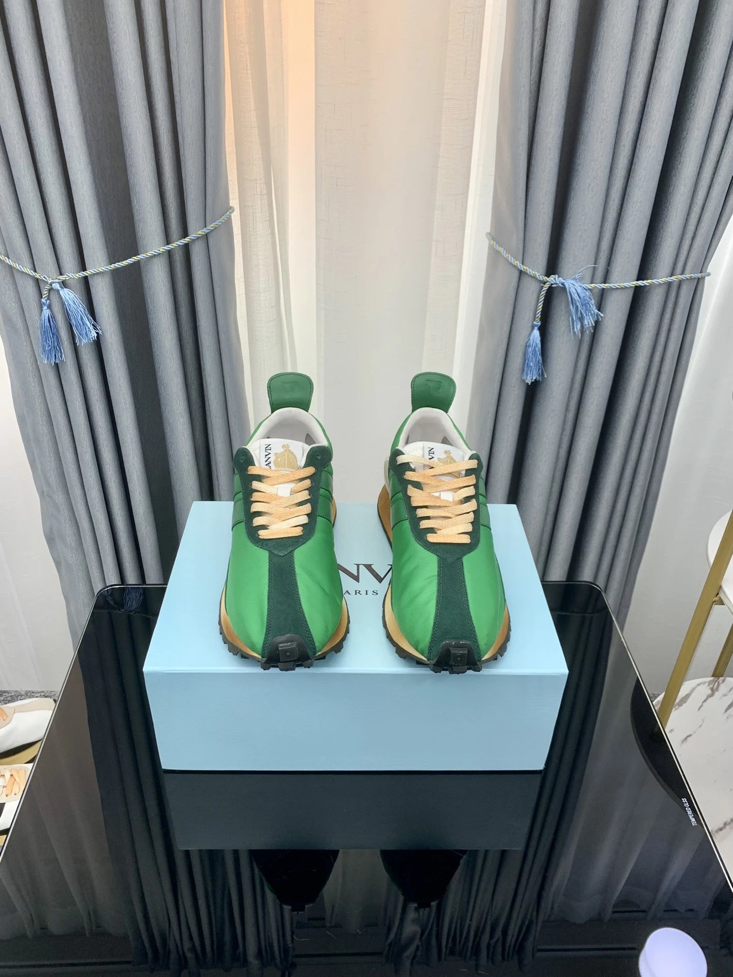 Lanvin Retro Sneakers Green - Gallery Image 4 - Detailed View