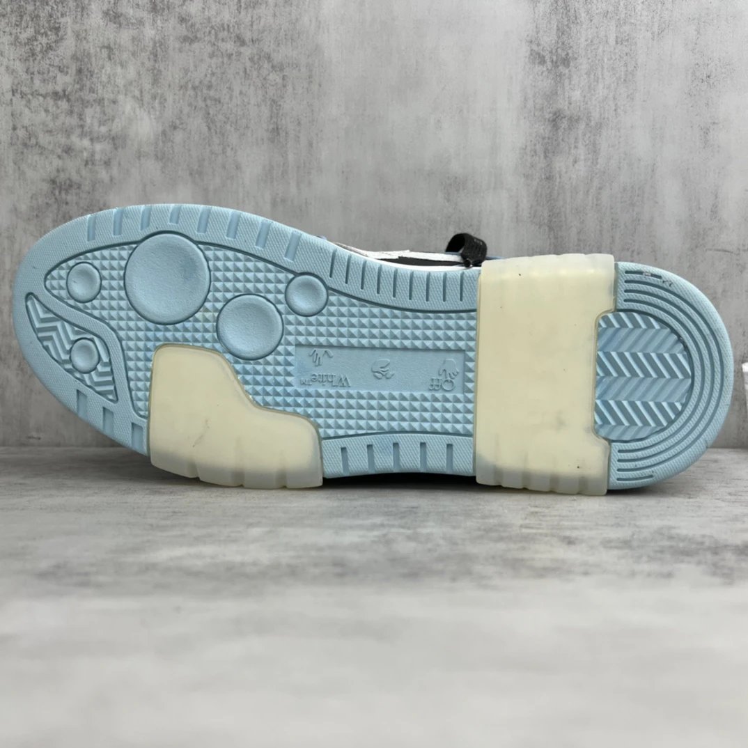 Low Top Leather Skate Sneakers Retro Style Ice Blue - Gallery Image 8 - Detailed View