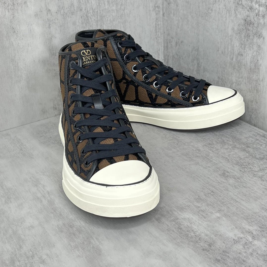 High Top Canvas Sneakers Espresso Brown - Gallery Image 2 - Detailed View