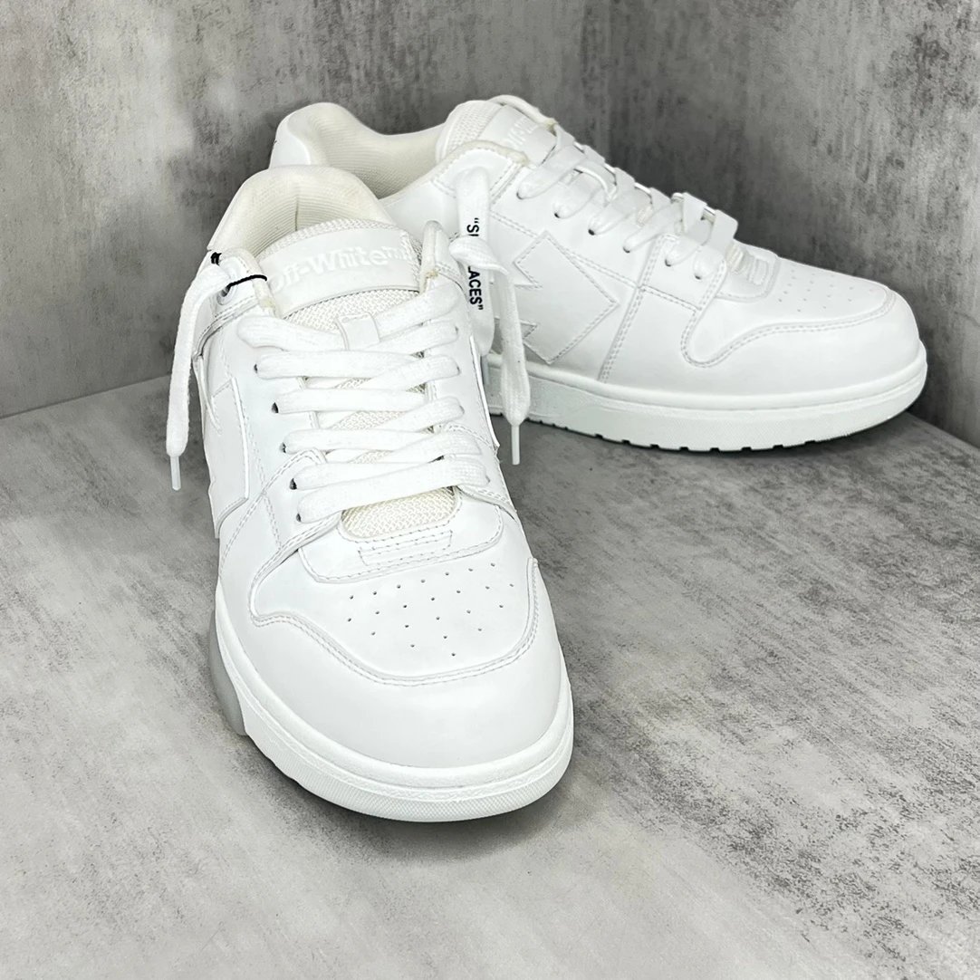 Off-White Low Leather Sneakers White - Gallery Image 2 - Detailed View