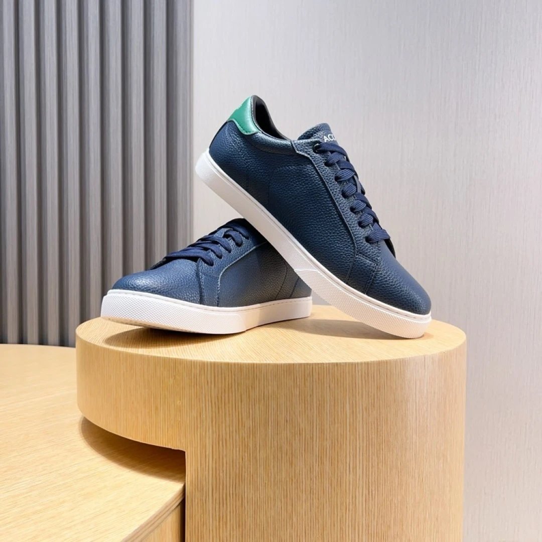 Lacoste Pebble Leather Sneakers Blue - Gallery Image 3 - Detailed View