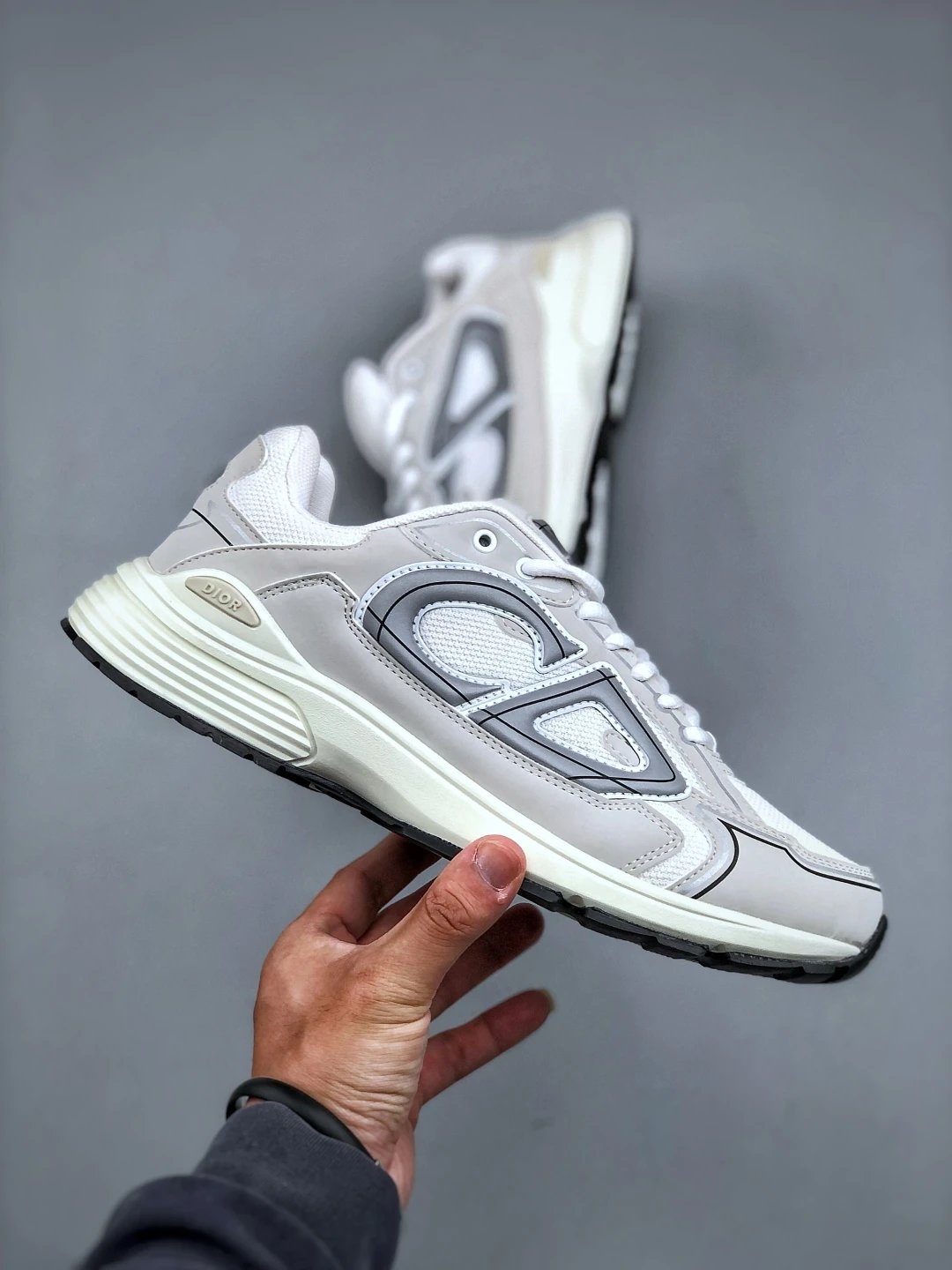 Dad Sneakers B30 Series in Elegant Oyster Hue - Gallery Image 4 - Detailed View