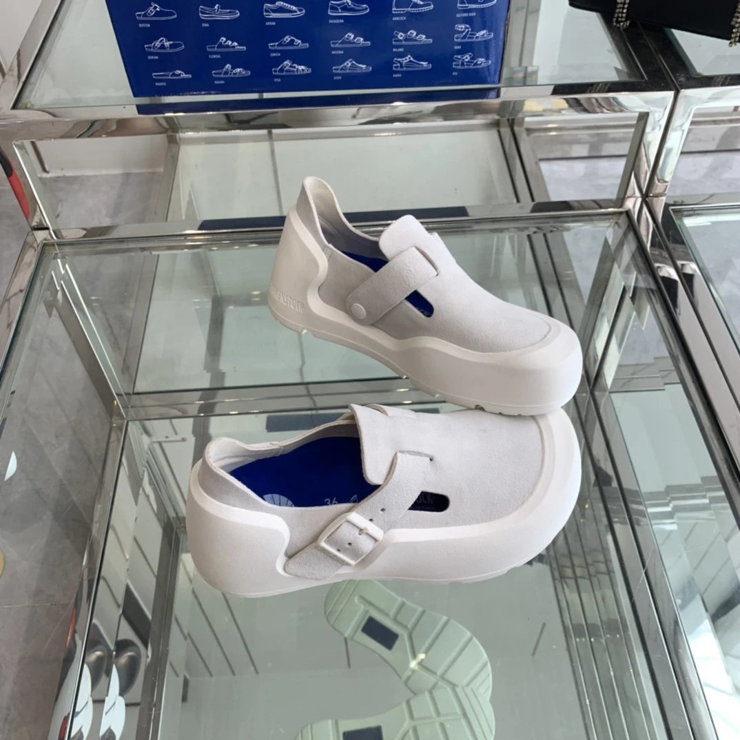 Ergonomic Suede Slip-On Loafers with Buckle Dove Grey - Gallery Image 8 - Detailed View