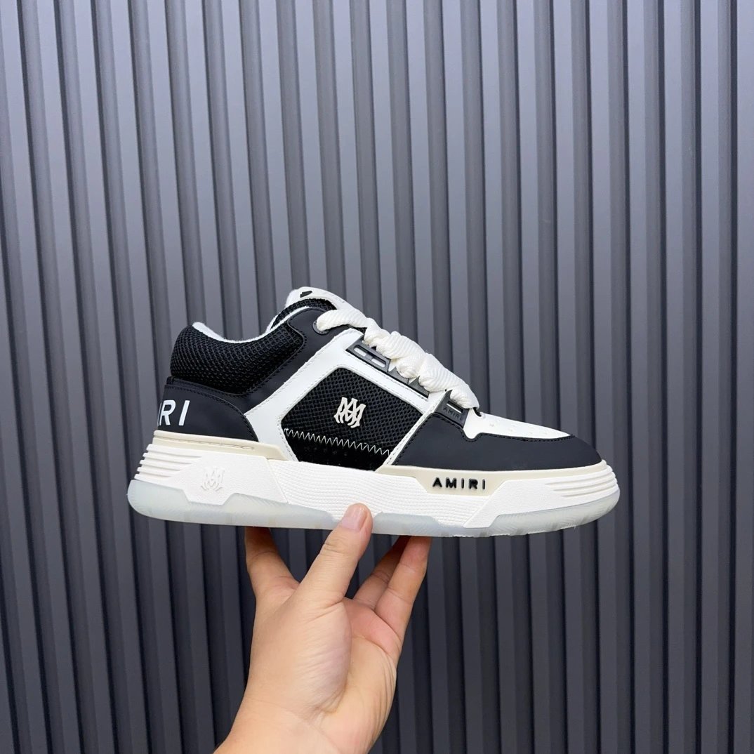 Luxury Leather Low Top Court Sneakers Ivory Black - Gallery Image 2 - Detailed View