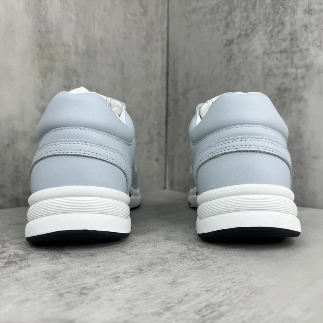 Luxury Leather Low Top Sneakers Women Panda Grey - Gallery Image 5 - Detailed View