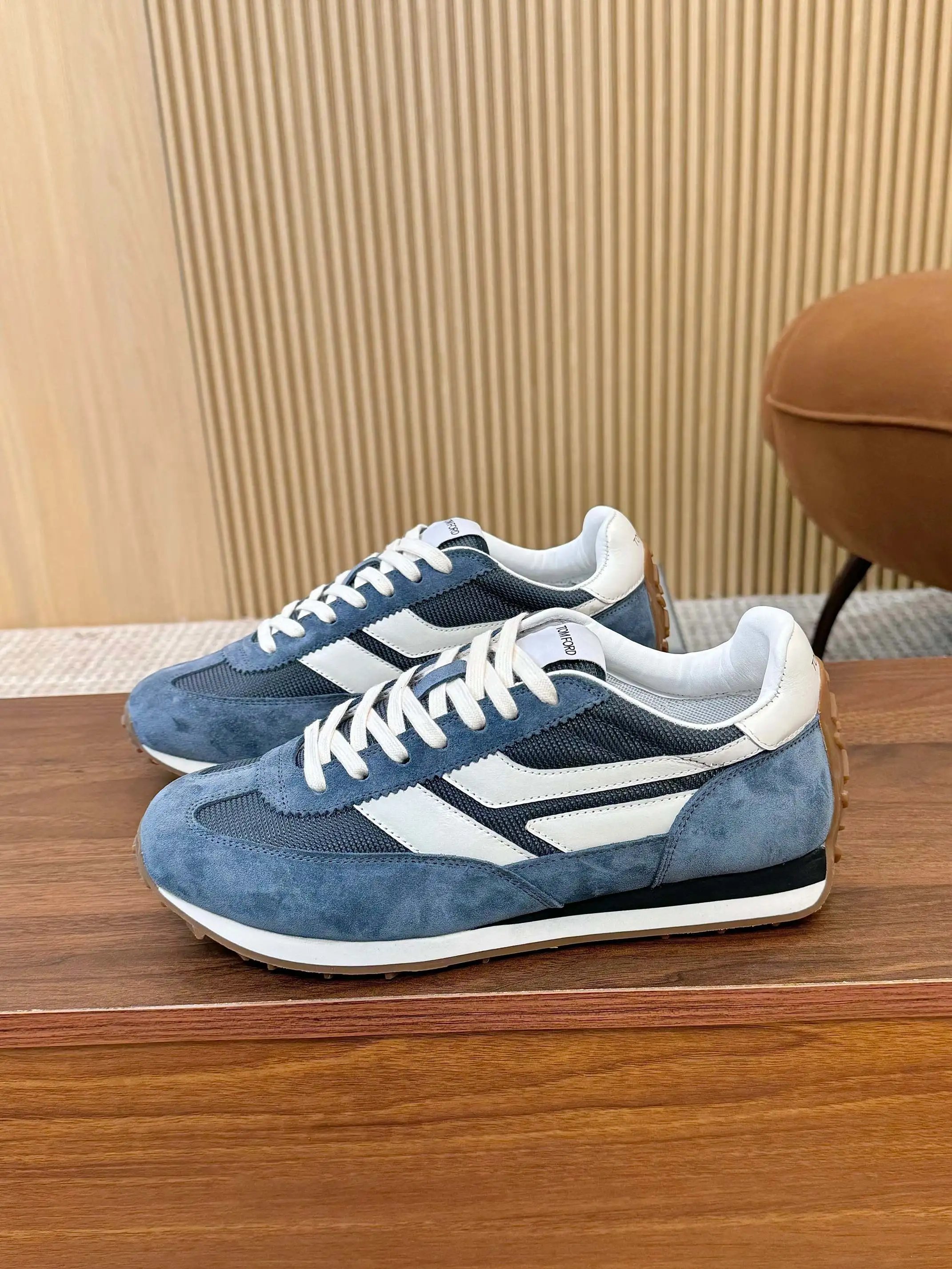 Retro Suede Mesh Sneakers Steel Blue - Gallery Image 3 - Detailed View