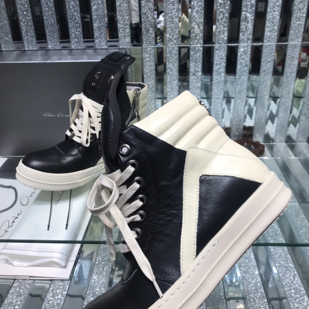 Chrome Hearts x Rick Owens Geobasket Sneakers Black & White - Gallery Image 5 - Detailed View