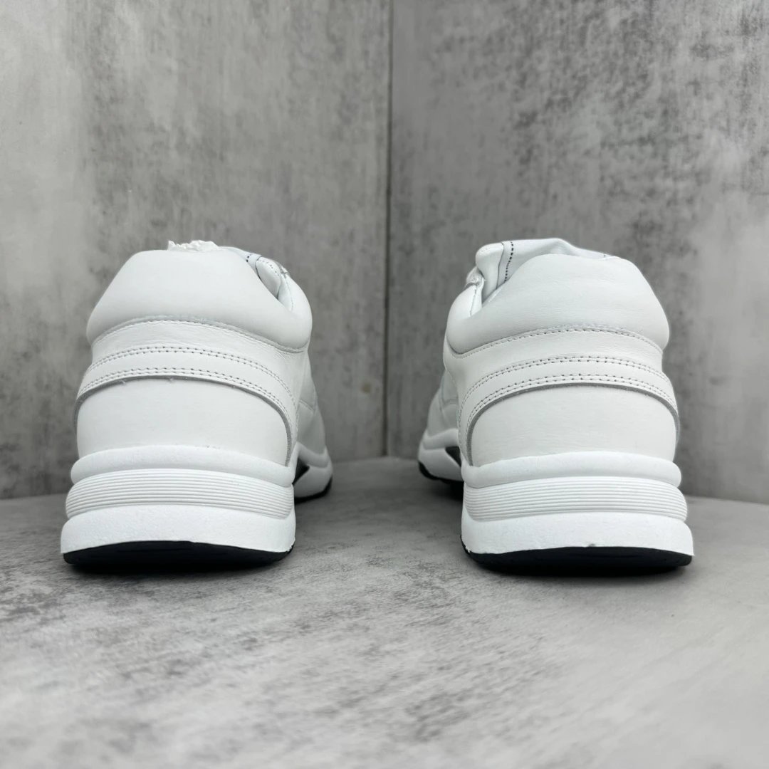 Luxury Leather Sneakers Panda Style with TPU Sole in Ivory White - Gallery Image 5 - Detailed View