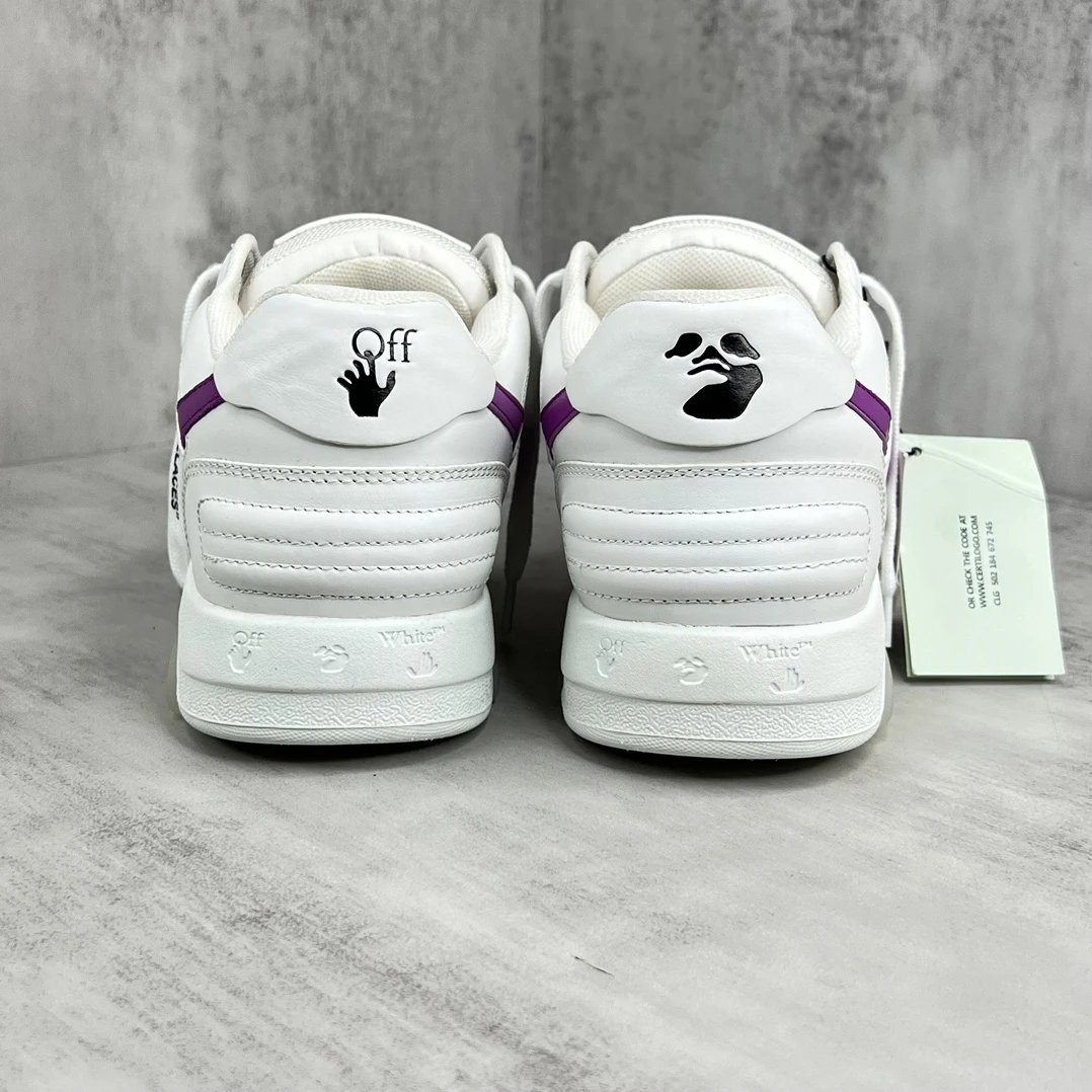 Low Top Leather Sneakers with Arrow Design in Orchid Purple - Gallery Image 5 - Detailed View