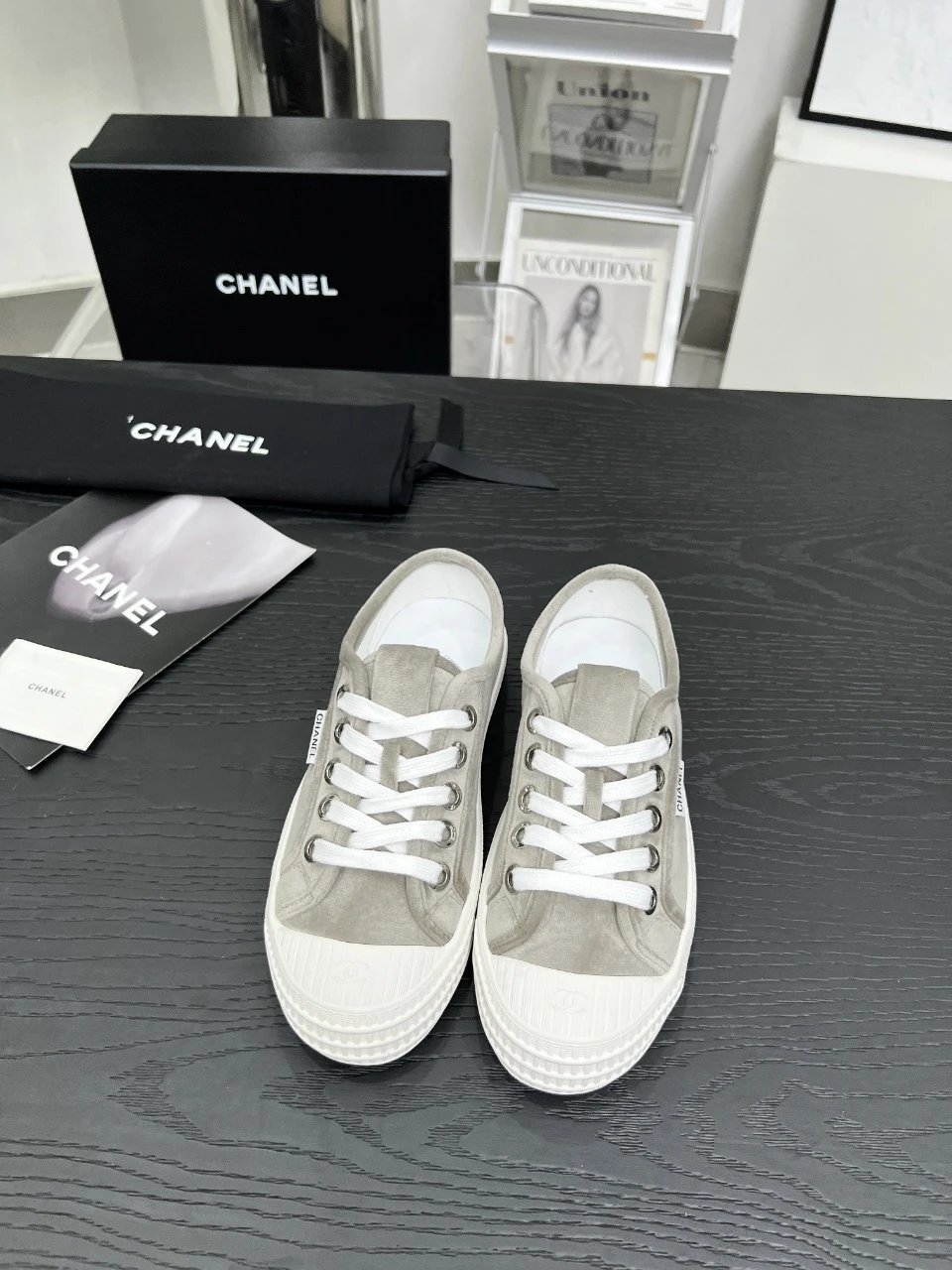 Chanel Vintage Sneakers Gray - Gallery Image 2 - Detailed View
