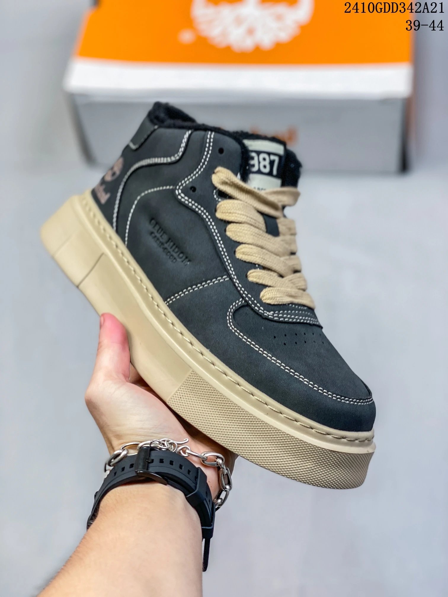 High Top Leather Sneakers Charcoal - Gallery Image 1 - Detailed View