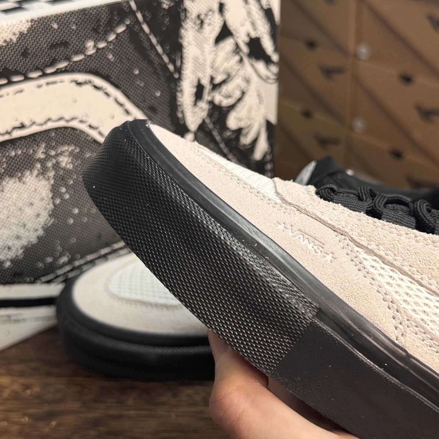 Skate Safe Mesh Low Sneakers Ivory Black - Gallery Image 6 - Detailed View