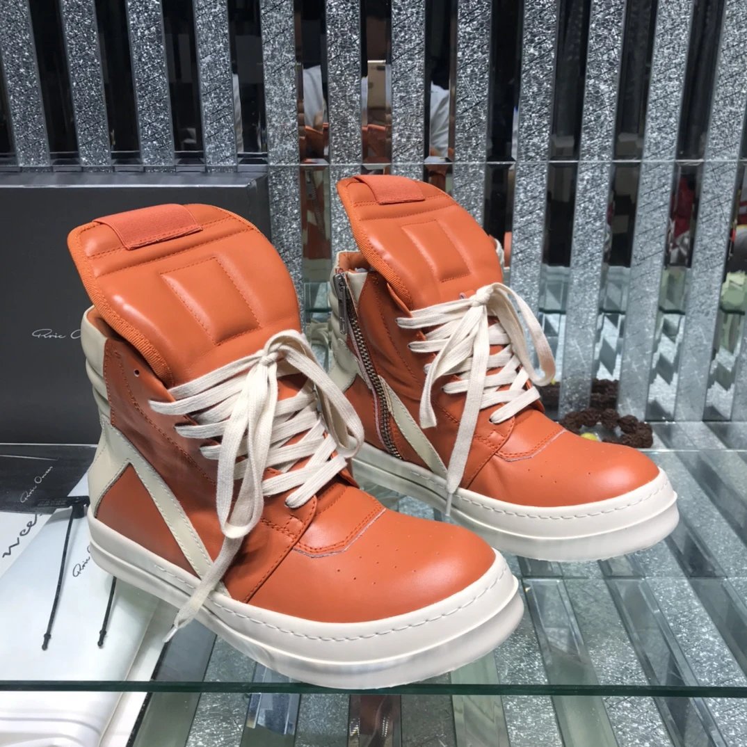 Owens Geobasket High-Top Sneakers Orange - Gallery Image 3 - Detailed View