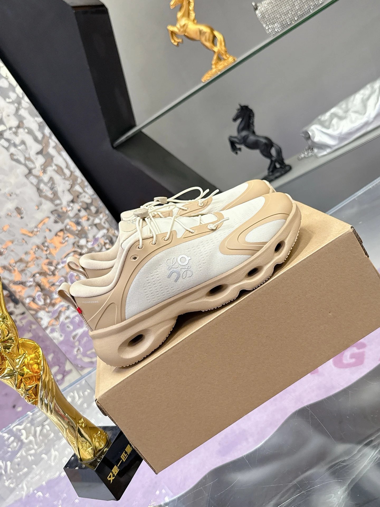 Loewe x On 3.0 Cloudventure Sneakers White Brown - Gallery Image 2 - Detailed View