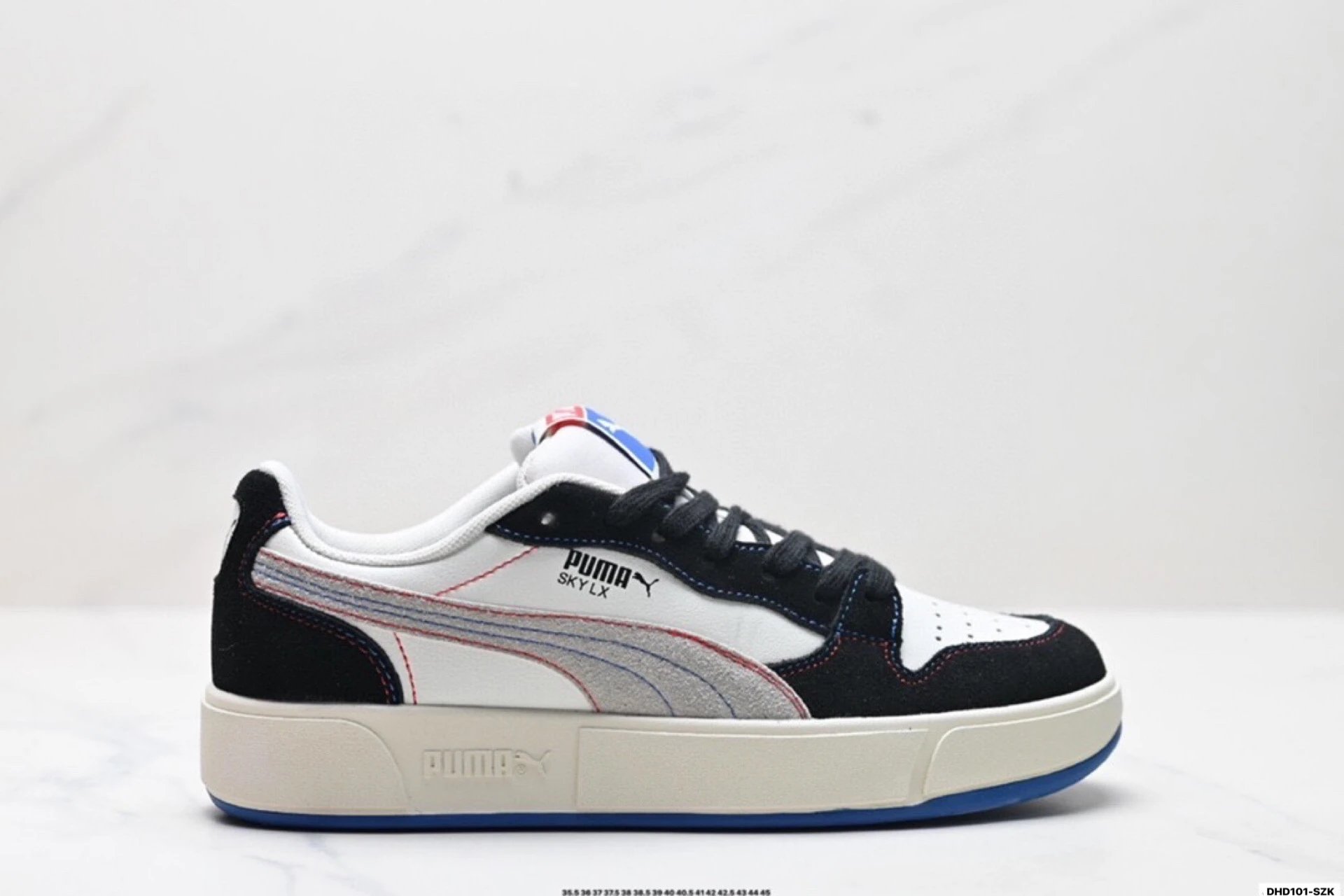 PUMA LX Court Low Denim Sneakers Black and White - Related Product - Cnfans
