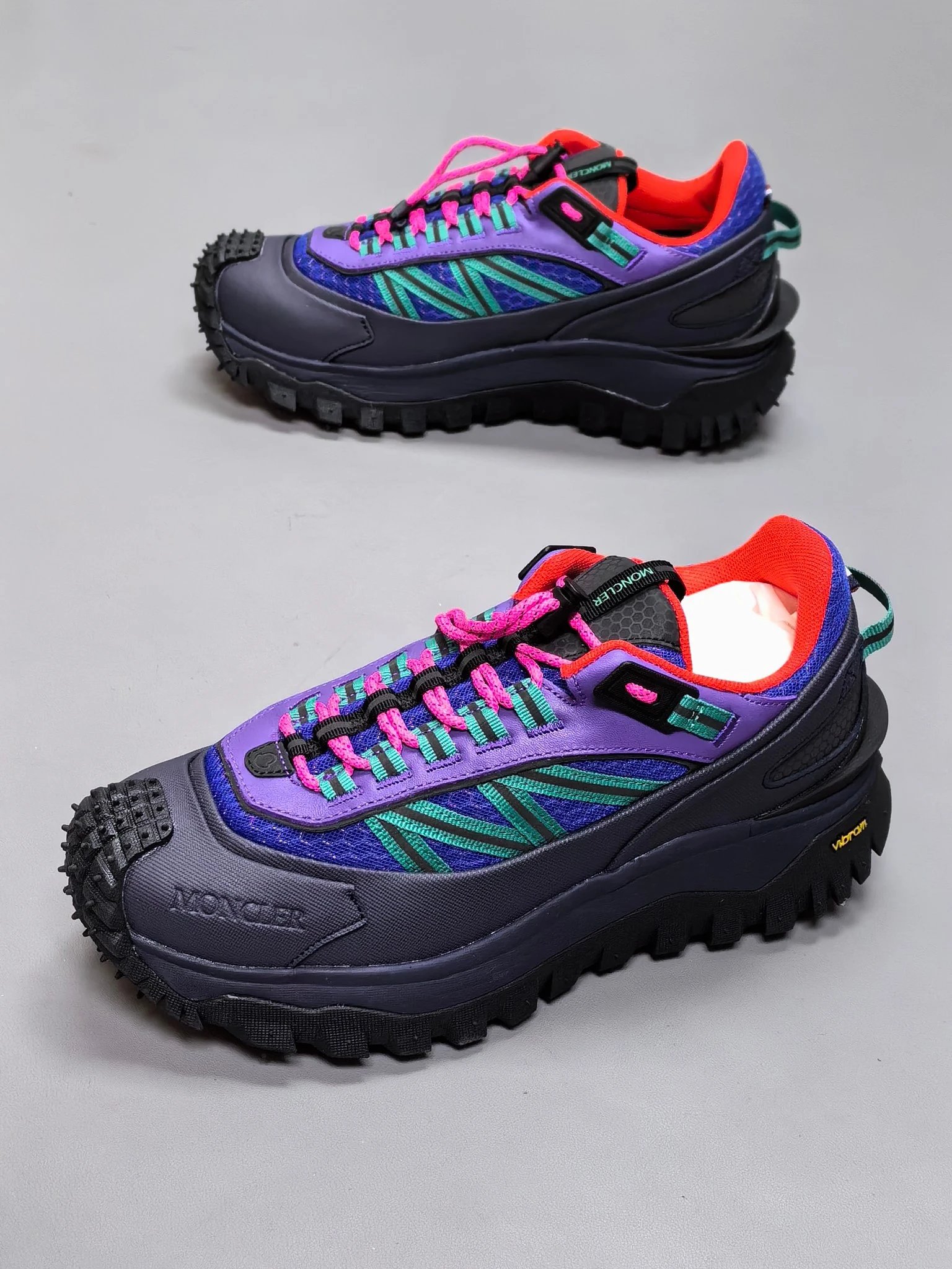Moncler Trailgrip GTX Rubber Sneakers Blue Purple - Gallery Image 8 - Detailed View