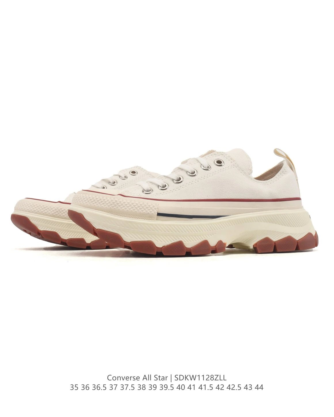 Chunky Canvas Low Top Sneakers Ivory - Gallery Image 2 - Detailed View