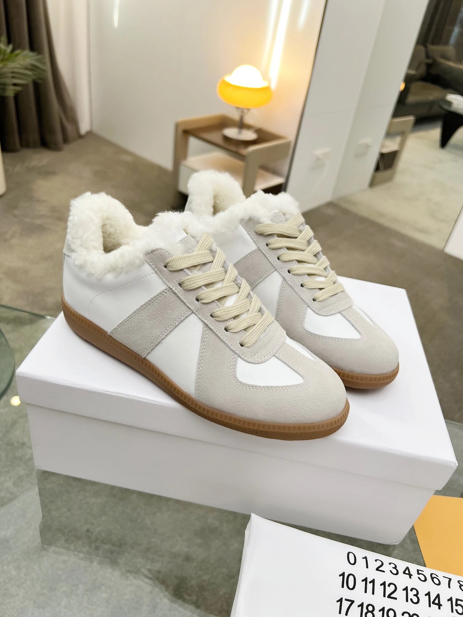 Maison Margiela MM6 Shearling Sneakers White - High Quality Product Image - Cnfans