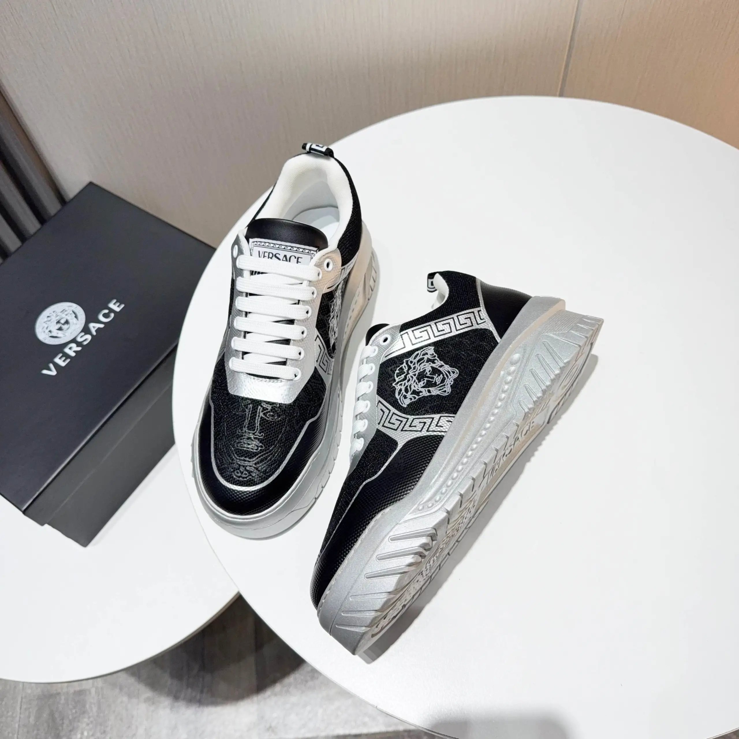 Grace Labyrinth Knit Sneakers Ebony Black - Gallery Image 8 - Detailed View