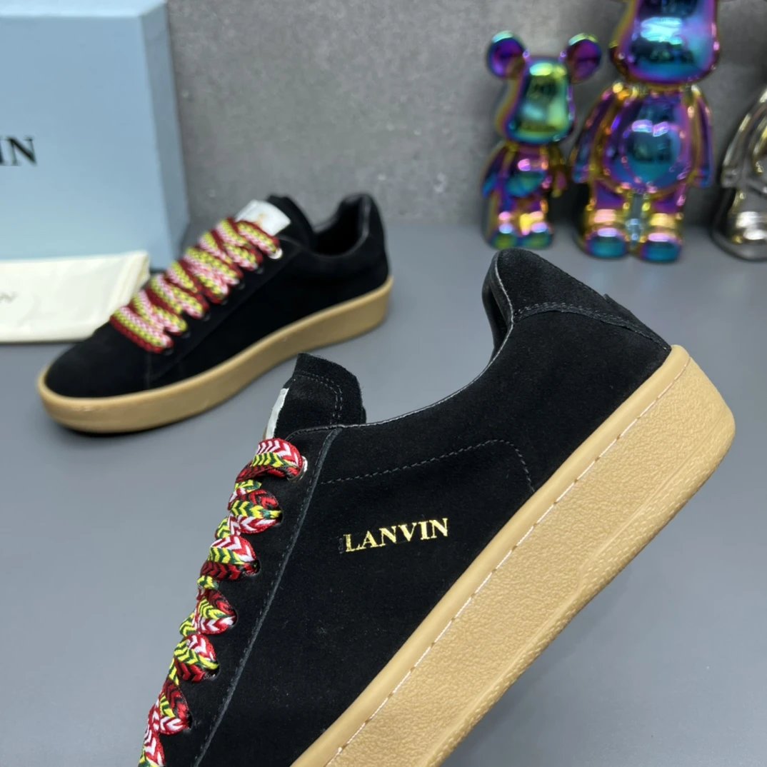 Lanvin Suede Sneakers Black - Gallery Image 5 - Detailed View
