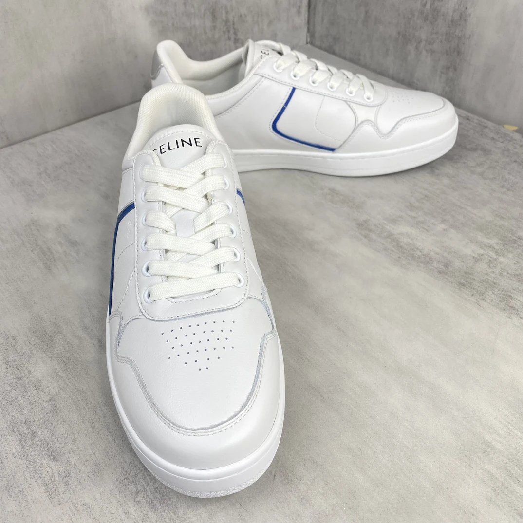 CT-10 Low Top Leather Sneakers Summer White Sapphire - Gallery Image 2 - Detailed View