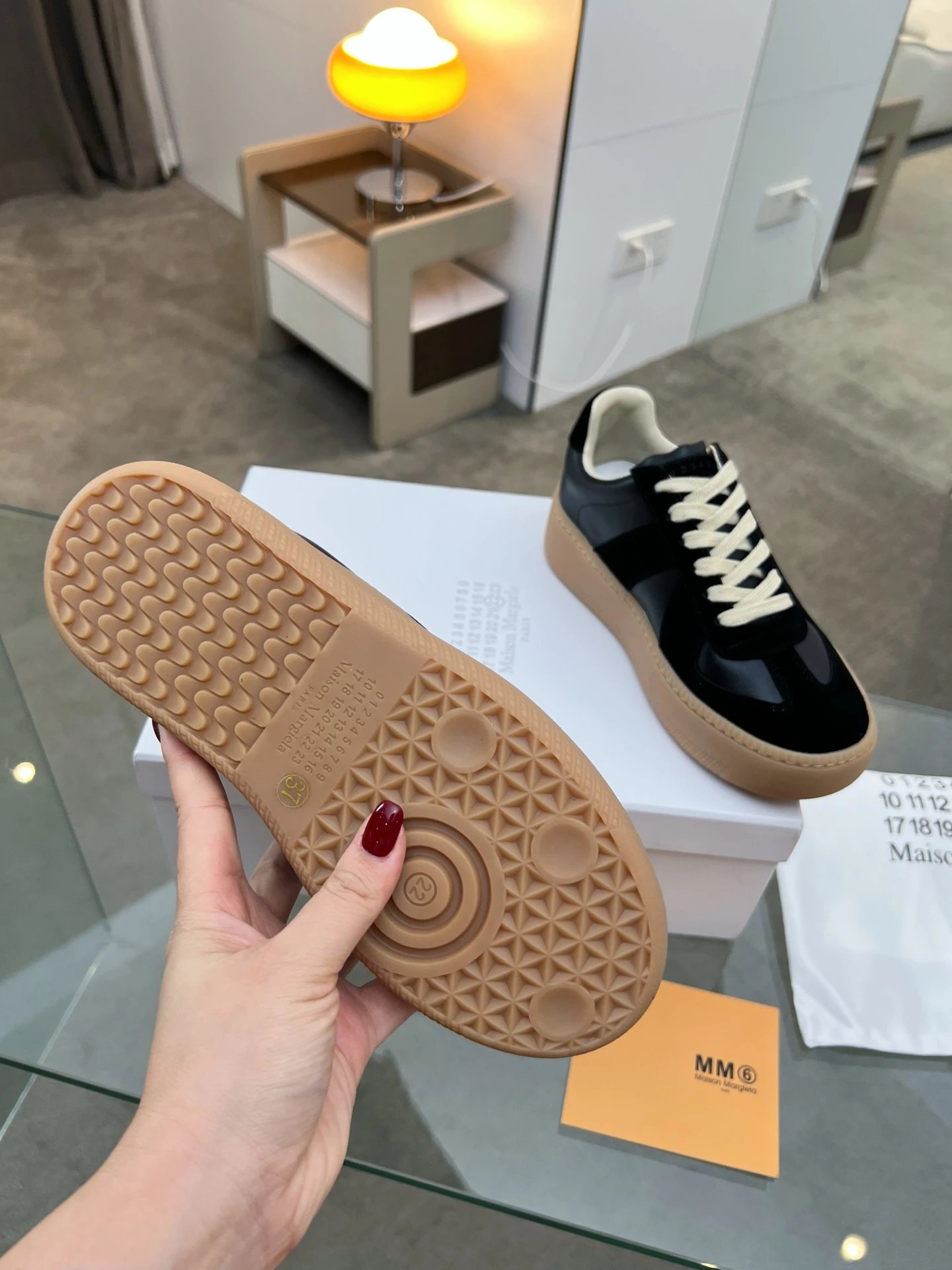 Maison Margiela MM6 Thick Bottom Sneakers Black - Gallery Image 8 - Detailed View