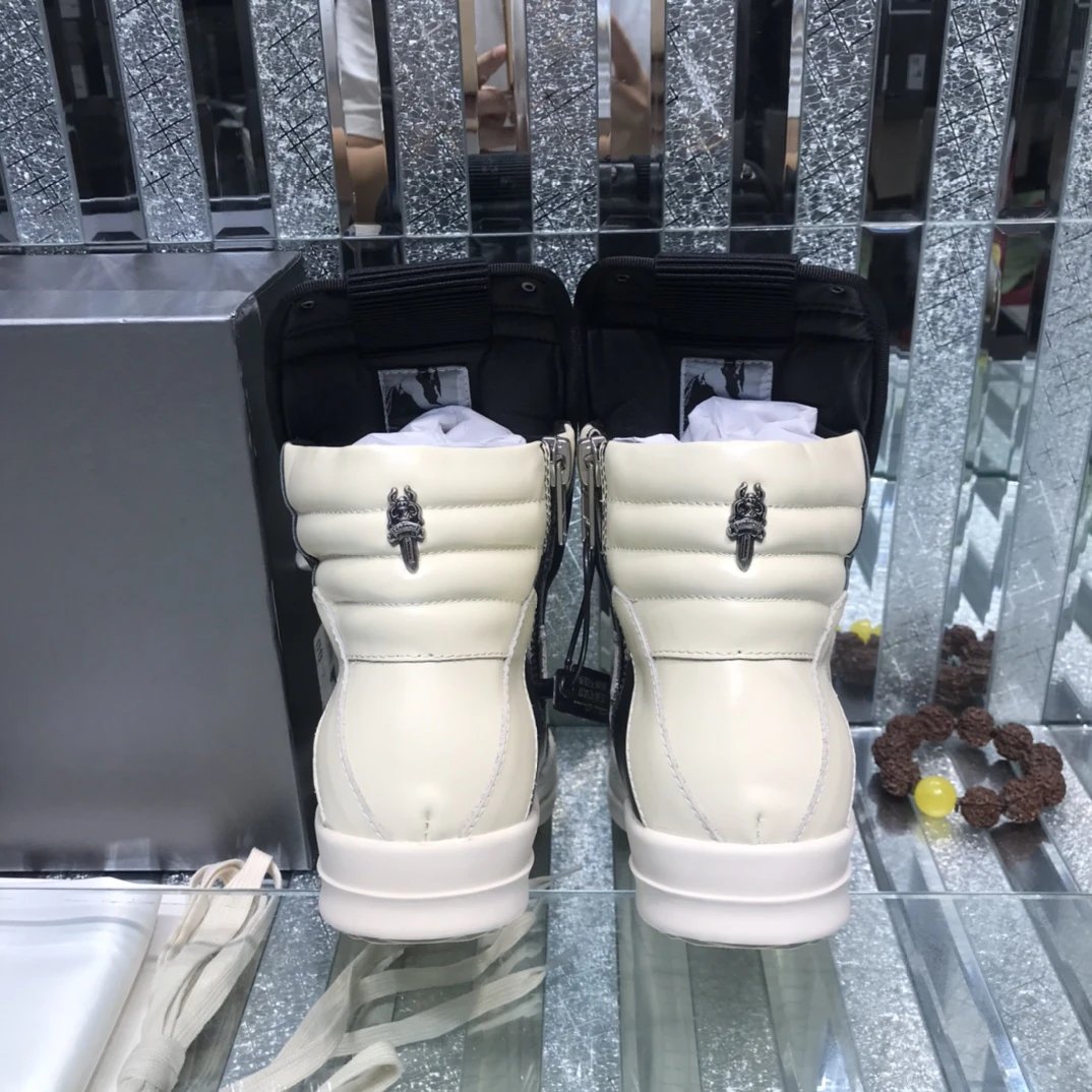 Chrome Hearts x Rick Owens Geobasket Sneakers Black & White - Gallery Image 7 - Detailed View