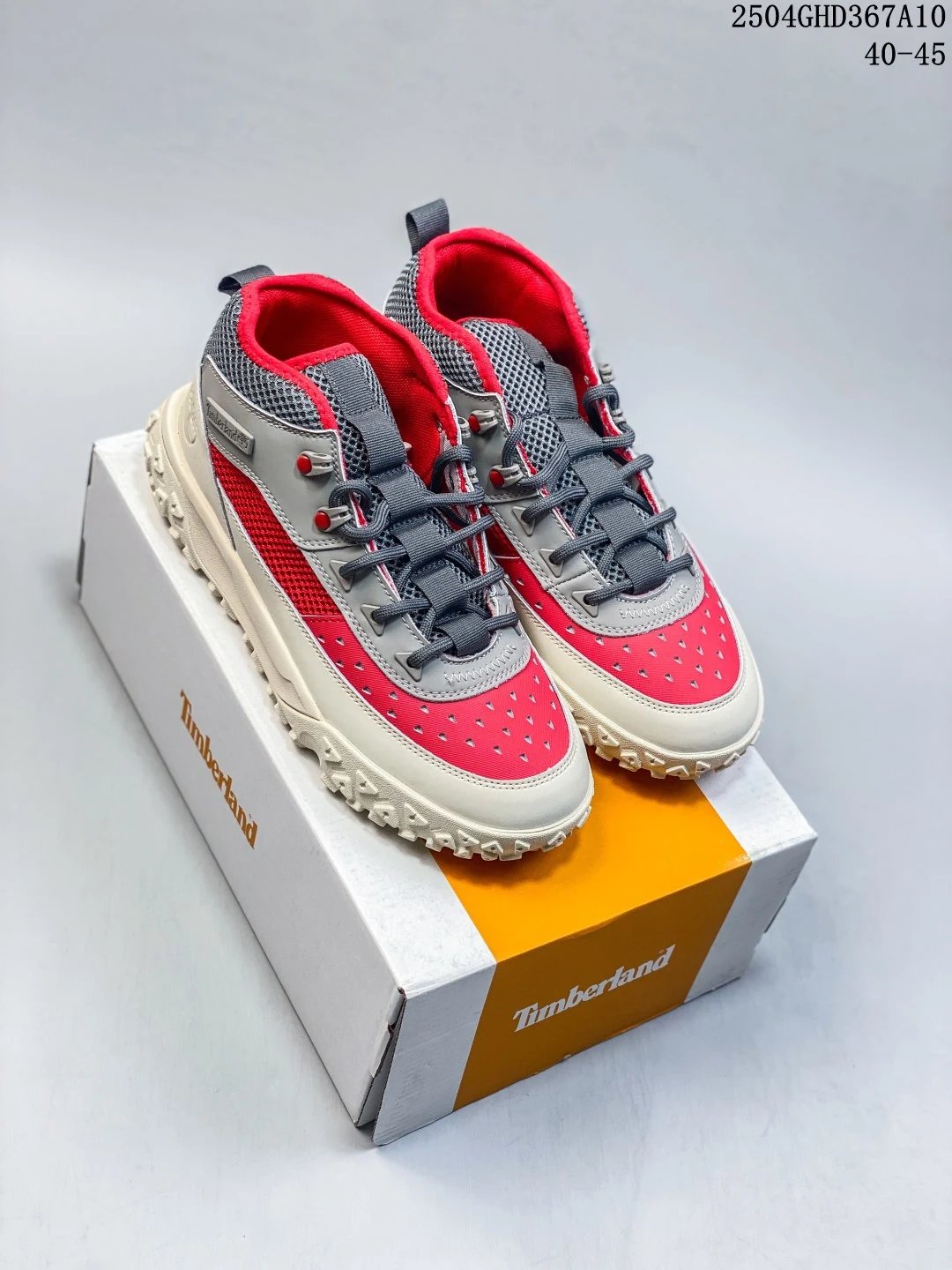 Men's Hiking Sneakers Breathable Ashen Red - Gallery Image 6 - Detailed View