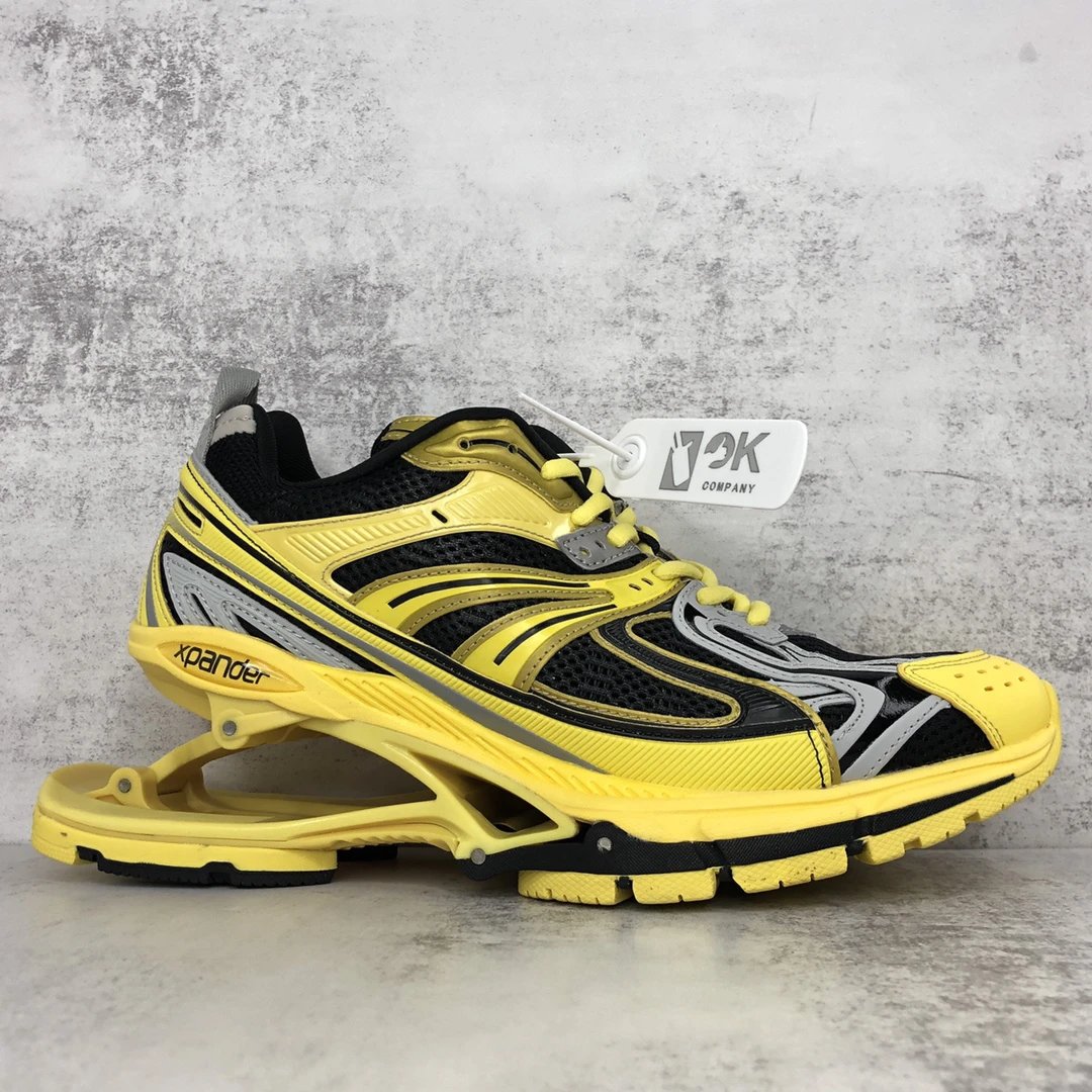 Retro X-Pander Mesh Running Sneakers Goldenrod Yellow - Gallery Image 6 - Detailed View