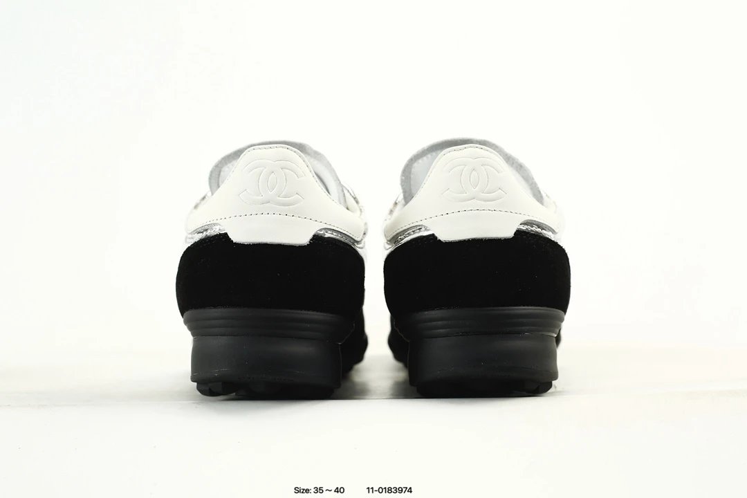 Luxury Calfskin Low Top Sneakers Metallic Silver - Gallery Image 7 - Detailed View