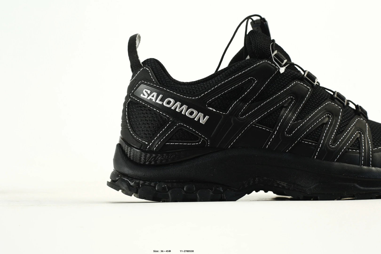 Salomon XA Pro 3D Black Trail Shoes White Logo - Gallery Image 2 - Detailed View
