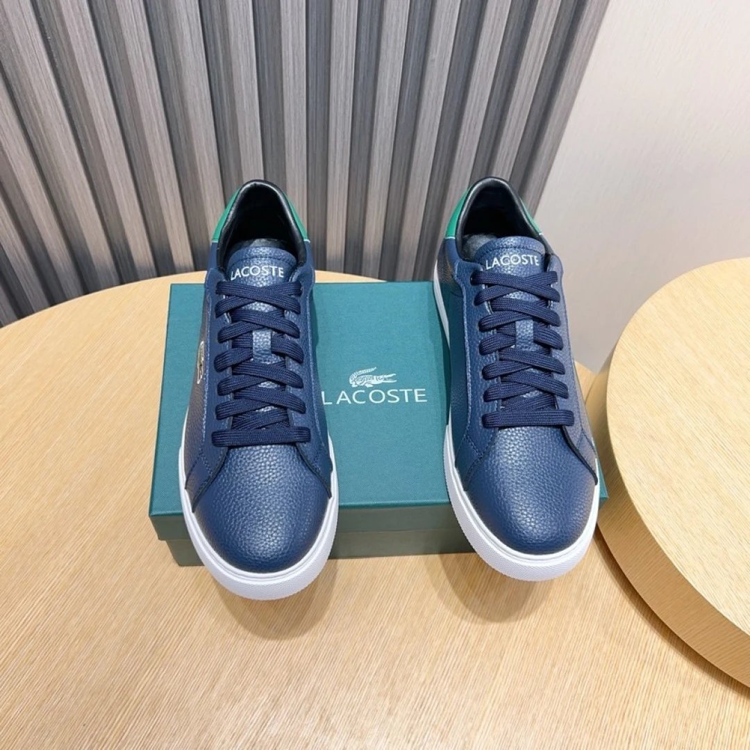 Lacoste Pebble Leather Sneakers Blue - Gallery Image 2 - Detailed View