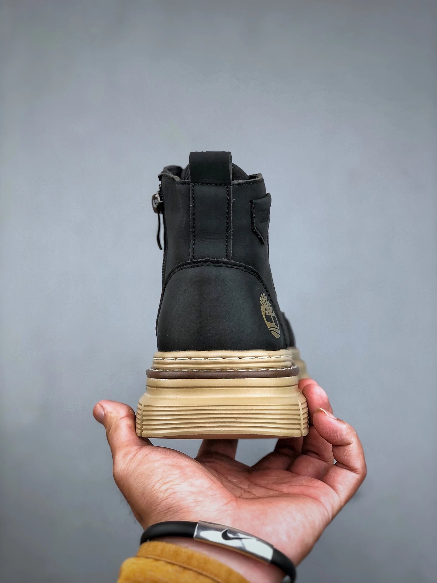 Chunky Sole Winter Boots Nubuck Black - Gallery Image 7 - Detailed View