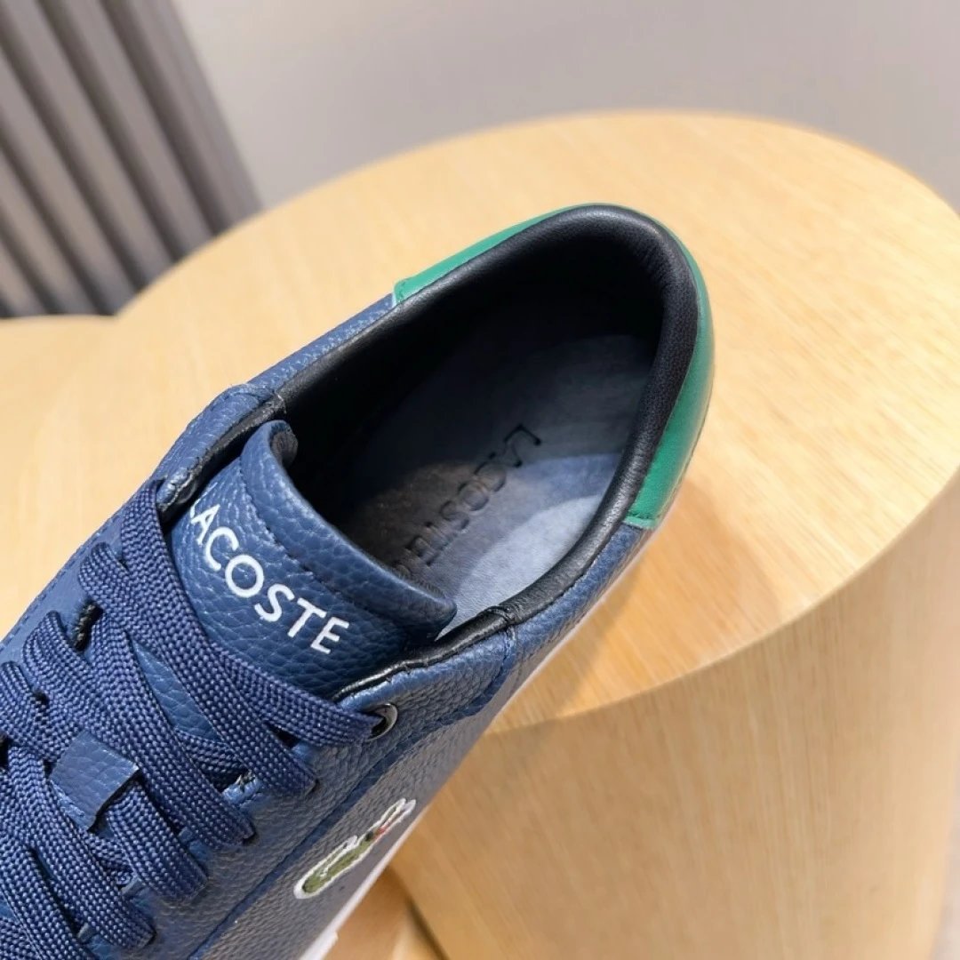 Lacoste Pebble Leather Sneakers Blue - Gallery Image 4 - Detailed View