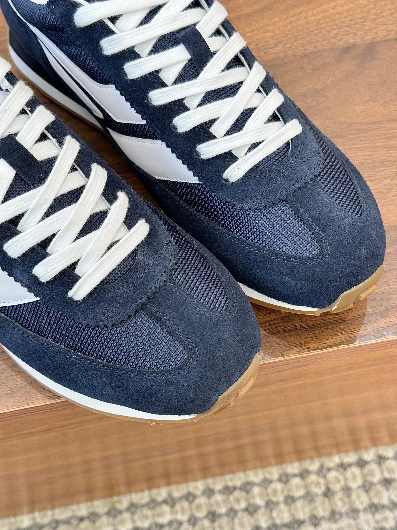 Retro Suede Mesh Sneakers Midnight Navy - Gallery Image 8 - Detailed View