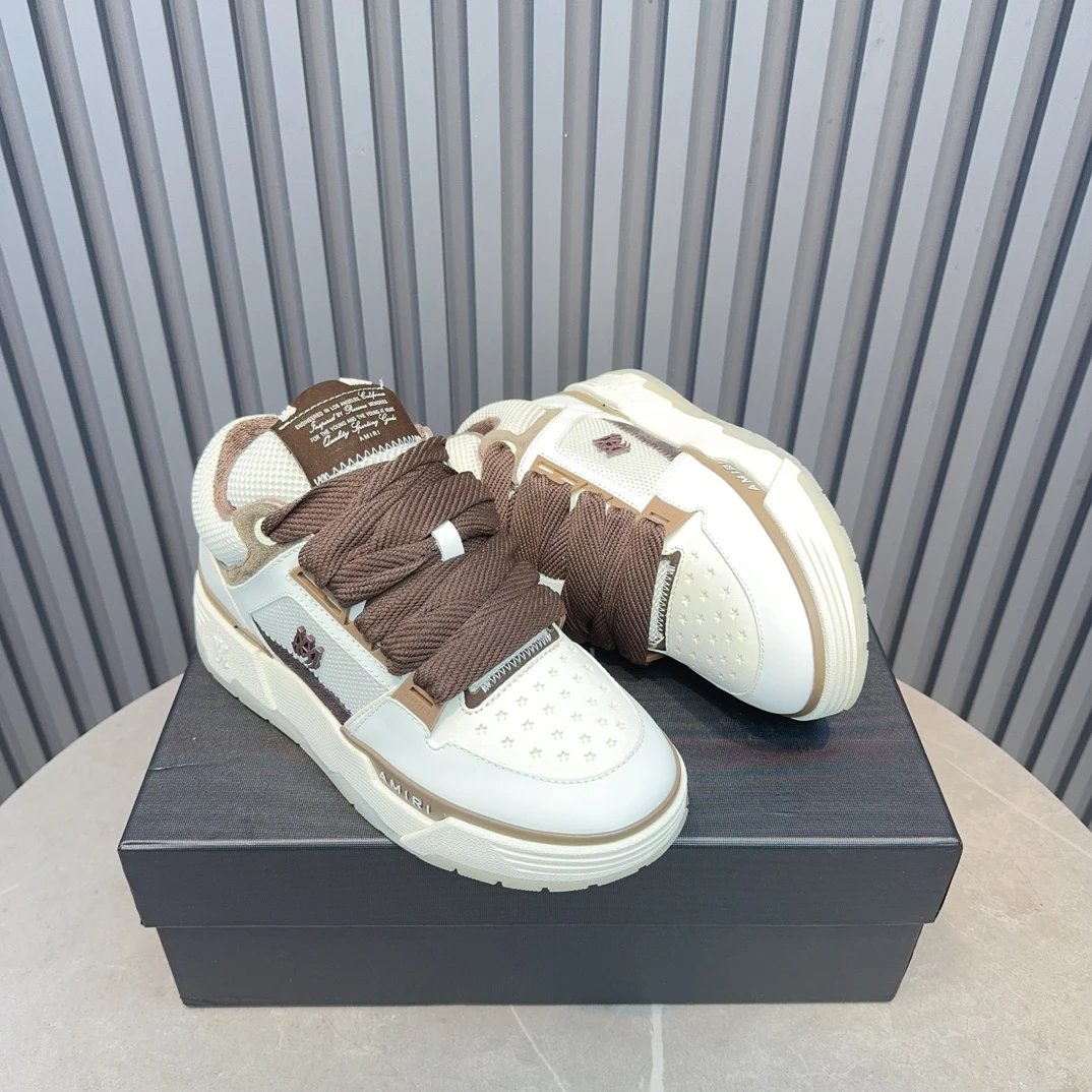 Luxury Low Top Leather Sneakers Unisex in Ivory Mocha - Gallery Image 3 - Detailed View